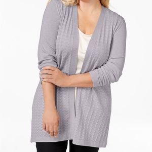 NWT Karen Scott Plus Size Long Knit Cardigan